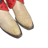 10 Embroidered Tan & Studded Red Leather Canty Boots®
