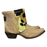 8.5 Embroidered Tan & Camo Hair-on Hide Canty Boots®