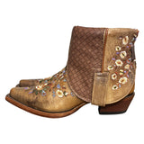 7.5 Embroidered Floral & Quilted Leather Canty Boots®