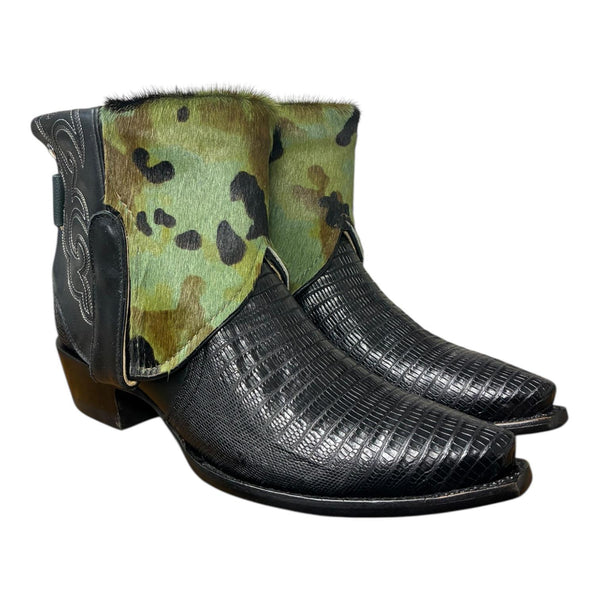 9.5 Exotic Black & Camo Hair-on Hide Canty Boots®