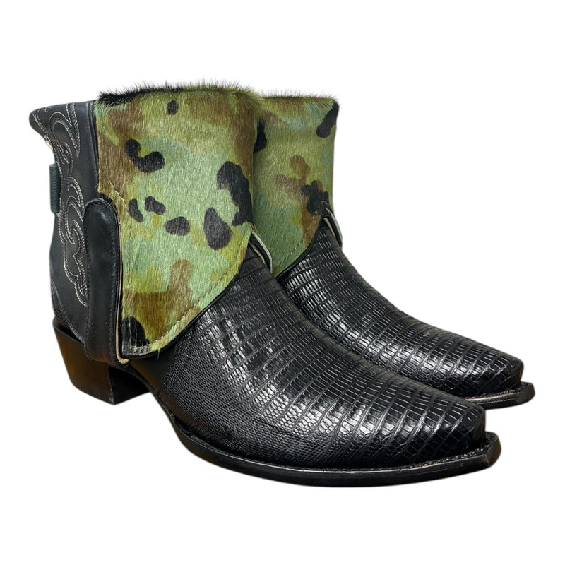 9.5 Exotic Black & Camo Hair-on Hide Canty Boots®