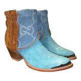 6 Two Toned Rough Out & Designer Denim Canty Boots®