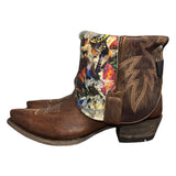 11 Brown & Butterfly Printed Hair-on Hide Canty Boots®