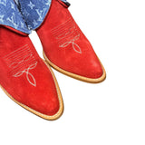 8.5 Red Rough Out & Layered Designer Denim Canty Boots®