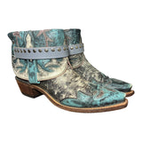 9 Tooled Turquoise & Cream Canty Boots®