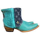 8.5 Metallic Turquoise & Designer Denim Canty Boots®
