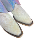 6 Embroidered White & Metallic Leather Canty Boots®