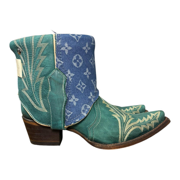 10 Embroidered Turquoise & Designer Denim Canty Boots®