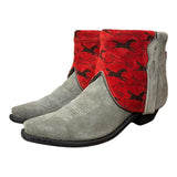 9 Gray Rough Out & Horse Print Canty Boots®