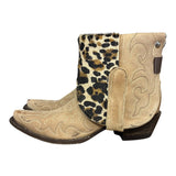 7 Embroidered Tan & Leopard Hair-on Hide Canty Boots®