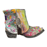 7.5 Embroidered Silver & Holo Designer Canty Boots®