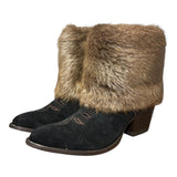 10 Black Rough Out & Beaver Fur Canty Boots®