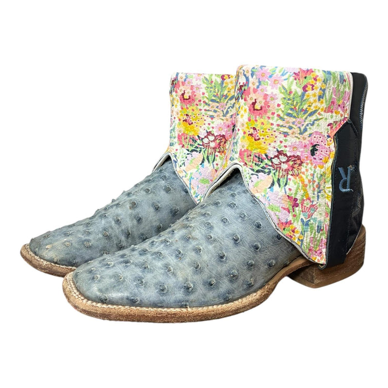 7.5 Exotic Blue & Floral Leather Canty Boots®