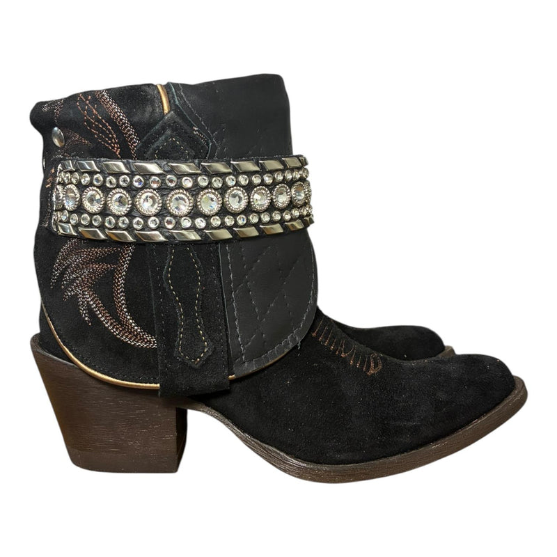 6 Black Rough Out & Quilted Leather Canty Boots®