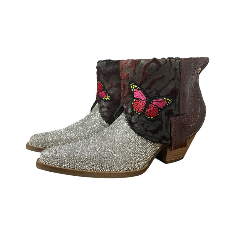 11 Red & Rhinestone Canty Boots® with Butterfly Patches