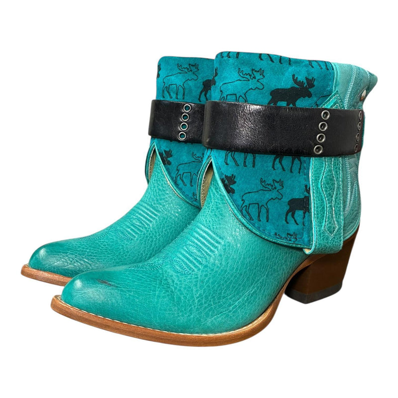 9 Turquoise & Moose Printed Leather Canty Boots®