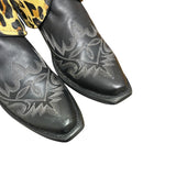 10 Embroidered Black & Leopard Hair-on Hide Canty Boots®