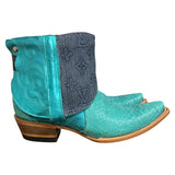 9 Metallic Turquoise & Designer Denim Canty Boots®