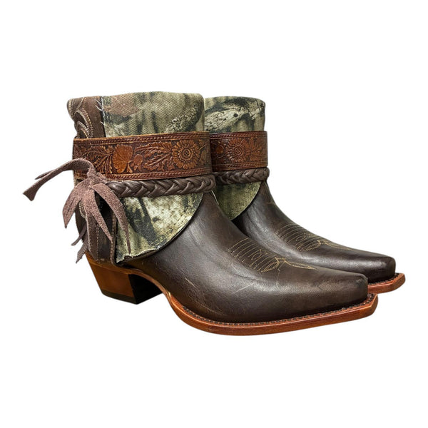 9 Embroidered Brown & Camo Denim Canty Boots®