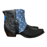 9.5 Exotic Black & Designer Denim Canty Boots®