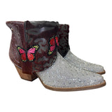 11 Red & Rhinestone Canty Boots® with Butterfly Patches