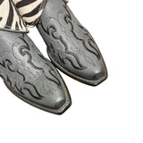 7 Embroidered Black & Zebra Striped Hair-on Hide Canty Boots®