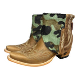 7.5 Embroidered Brown & Camo Hair-on Hide Canty Boots®