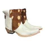 7.5 White & Spotted Hair-on Hide Canty Boots®