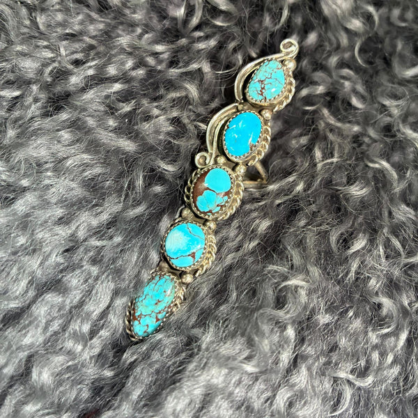Sterling Silver & 5 Stone Turquoise Ring