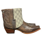 9.5 Brown & Designer Canty Boots® with Turquoise Concho
