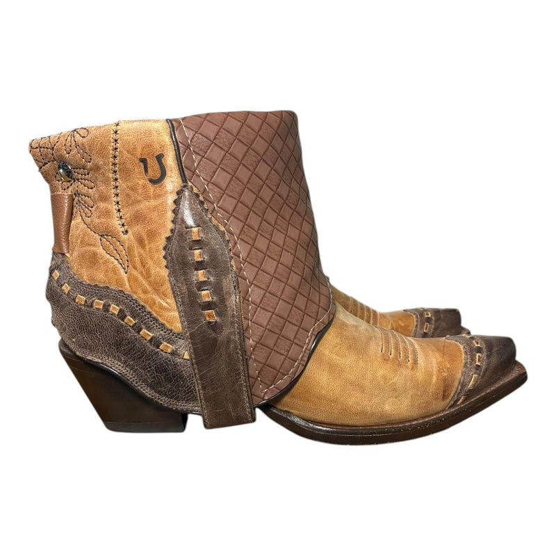7 Two Toned Brown & Quilted Leather Canty Boots®