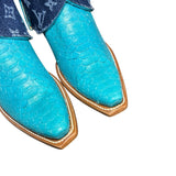 8.5 Metallic Turquoise & Designer Denim Canty Boots®