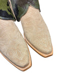 9.5 Embroidered Tan Rough Out & Camo Hair-on Hide Canty Boots®