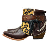 9.5 Brown & Leopard Hair-on Hide Canty Boots®