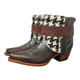 8 Brown & Houndstooth Hair-on Hide Canty Boots®