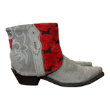9 Gray Rough Out & Horse Print Canty Boots®