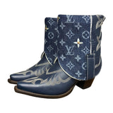 6.5 Embroidered Blue & Designer Denim Canty Boots®