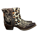 9 Embroidered Floral & Leopard Hair-on Hide Canty Boots®