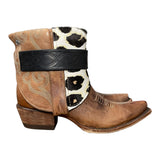 7.5 Brown & Leopard Hair-on Hide Canty Boots®