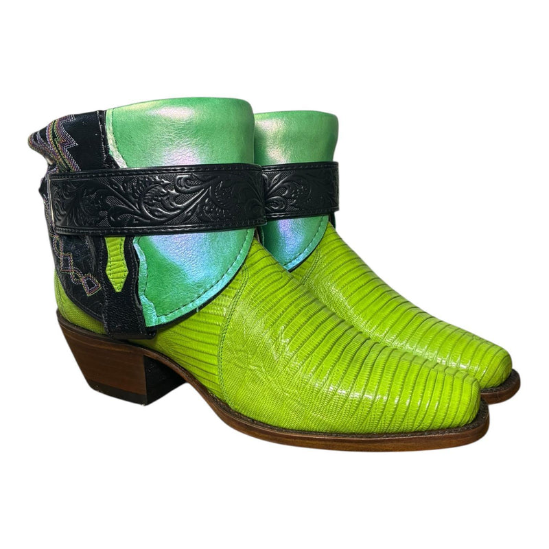 8.5 Exotic Green & Metallic Leather Canty Boots®