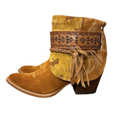 8 Cognac Rough Out & Moose Print Canty Boots®