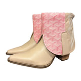 10 Pale Pink & Designer Stacked Heel Canty Boots®