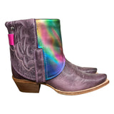 8 Purple & Metallic Leather Canty Boots®