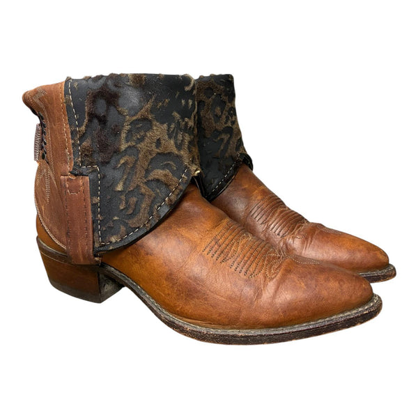7.5 Brown & Brown Hair-on Hide Canty Boots®