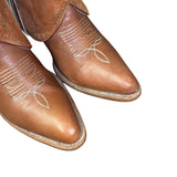 7 Brown & Moose Printed Leather Canty Boots® with Turquoise & Antler Concho