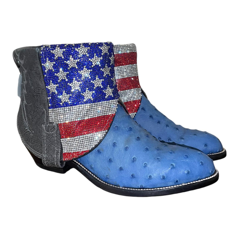 8 Exotic Blue with Stars & Stripes Canty Boots®