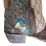 8 Tooled & Designer Canty Boots® with Turquoise Bow Concho