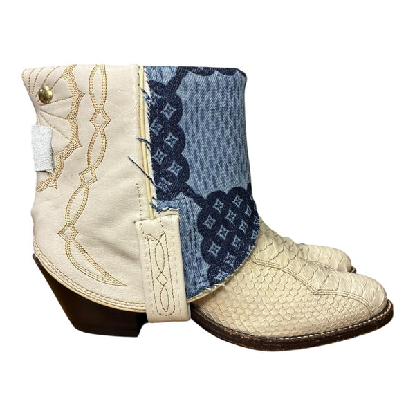 6 Cream Exotic & Designer Denim Canty Boots®