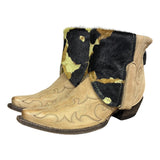 8.5 Embroidered Tan & Camo Hair-on Hide Canty Boots®