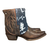 7.5 Dark Brown & Designer Denim Canty Boots®